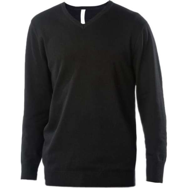 KA K965 herenpullover V-hals zwart KA K965 herenpullover V-hals zwart