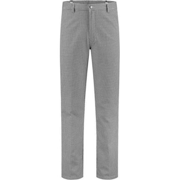 EM Kitchen Bakkersbroek polyester/katoen wit/zwart maat 50