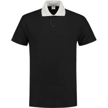 Tricorp poloshirt contrast - Casual - 201004 - zwart-grijs - maat XL