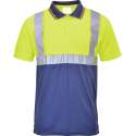Poloshirt Geel blauw met reflectiestrepen maat S