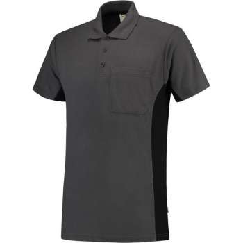 Tricorp Poloshirt Bi-Color - Workwear - 202002 - Donkergrijs-Zwart - maat XXL