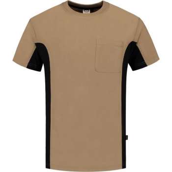 Tricorp t-shirt bi-color - Workwear - 102002 - khaki-zwart - maat 7XL