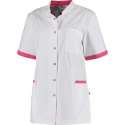 Haen / Ballyclare Dames Zorgjas STRETCH Florien Wit / Shocking Pink - Maat XXL