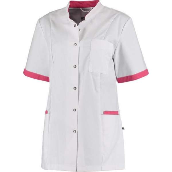 Haen / Ballyclare Dames Zorgjas STRETCH Florien Wit / Shocking Pink - Maat XXL Haen / Ballyclare Dames Zorgjas STRETCH Florien Wit / Shocking Pink - Maat XXL