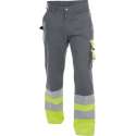 Dassy Omaha Hoge zichtbaarheidsbroek 200620 (300 g/m2) - binnenbeenlengte Standaard (81-86 cm) - Cementgrijs/Fluogeel - 64