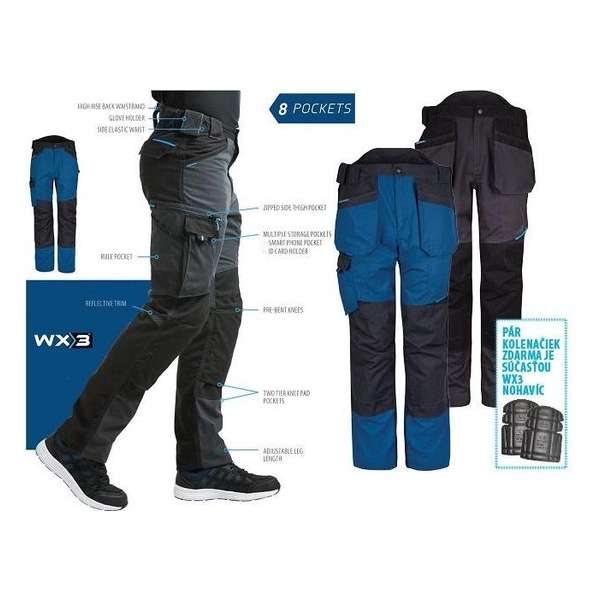 Portwest T702 - WX3 Broek met holsterzakken Mol grijs Maat:41XL +gratis kniestukken Portwest T702 - WX3 Broek met holsterzakken Mol grijs Maat:41XL +gratis kniestukken