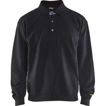 Blåkläder 3370-1158 Polo Sweatshirt Zwart maat M