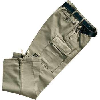 Duitse legermoleskin werkbroek, kleur olijf. maat 28