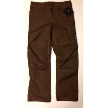 WERKBROEK - MASCOT FARO MET ORANJE CONTRAST STIKSELS - bruin - maat 50