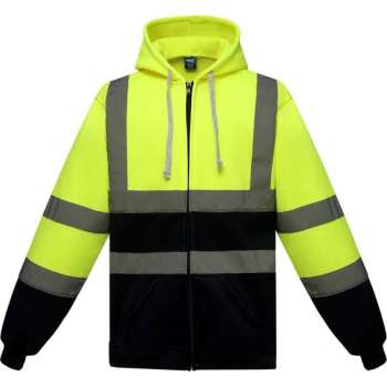 RWS vest, met rits en capuchon, S t/m 3XL M Geel/Marineblauw