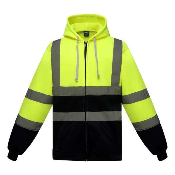 RWS vest, met rits en capuchon, S t/m 3XL M Geel/Marineblauw