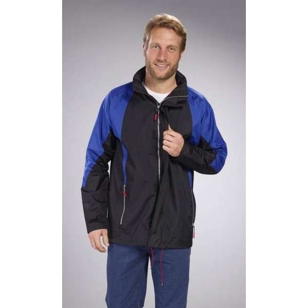 TERRAX WORKWEAR Herenjas wind- en waterdicht zwart/blauw maat M TERRAX WORKWEAR Herenjas wind- en waterdicht zwart/blauw maat M