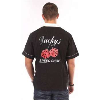 Lucky's Speed Shop Bowling Shirt Black - M