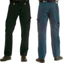 Jeans werkbroek met lederen driehoeken zwart, maat 60