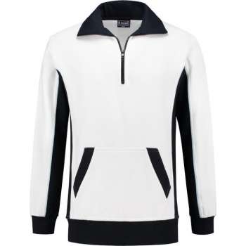 Workman Zipper Sweater Bi-Colour - 2701 wit/navy - Maat 4XL