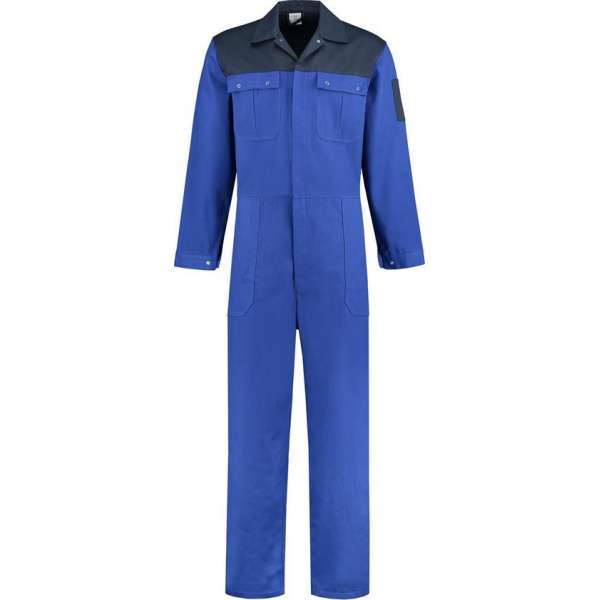 Yoworkwear Overall 100% katoen 2-kleurig korenblauw-navy maat 60 Yoworkwear Overall 100% katoen 2-kleurig korenblauw-navy maat 60