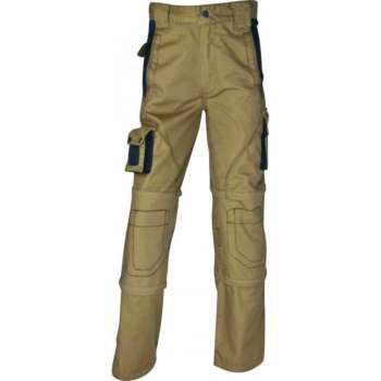Delta Plus Werkbroek met Kniezakken - Afritsbaar 3-in-1 - Kaki maat 3XL