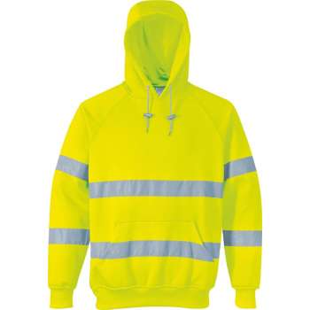 Portwest Hi-vis hooded sweatshirt, Geel, Maat XXL