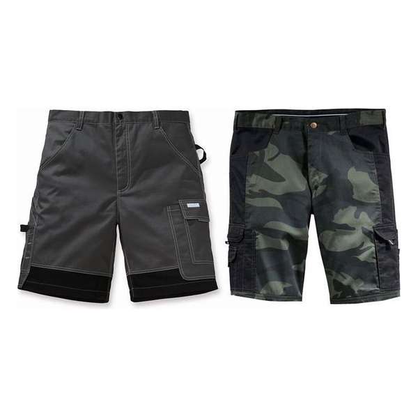 Korte broek voor werk en vrije tijd, kleur antraciet/zwart, met reflecterende strepen, maat 2XL Korte broek voor werk en vrije tijd, kleur antraciet/zwart, met reflecterende strepen, maat 2XL