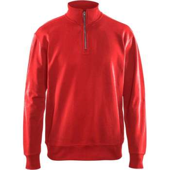 Blåkläder 3369-1158 Sweatshirt met 1/2 rits Rood maat S