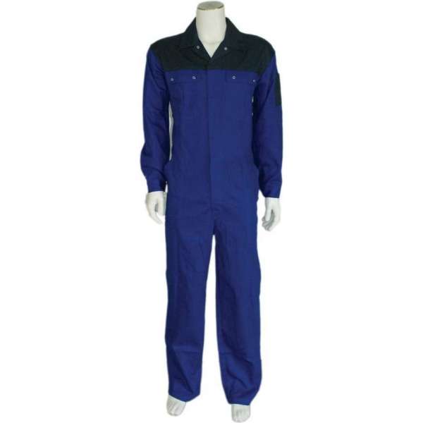 Yoworkwear Overall 100% katoen 2-kleurig korenblauw-navy maat 53 Yoworkwear Overall 100% katoen 2-kleurig korenblauw-navy maat 53
