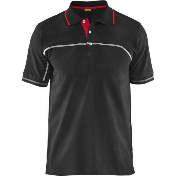 Blåkläder 3389 Poloshirt Zwart/Rood maat S Blåkläder 3389 Poloshirt Zwart/Rood maat S