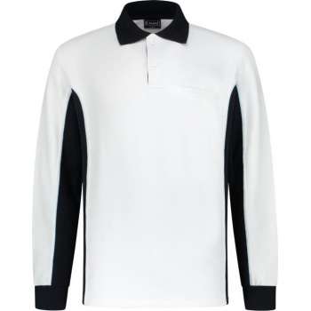 Workman Polosweater 2401 - wit / navy - Maat XL