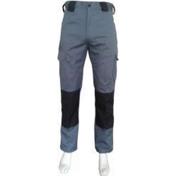 Yoworkwear Werkbroek katoen/polyester grijs-zwart maat 64 Yoworkwear Werkbroek katoen/polyester grijs-zwart maat 64