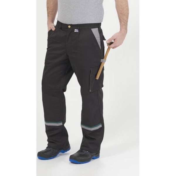 Tailleband broek, kleur zwart/grijs/groen, maat 48 Tailleband broek, kleur zwart/grijs/groen, maat 48