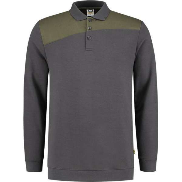 Tricorp Polo Sweater Bicolor Naden 302004 Donkergrijs / Army - Maat 4XL