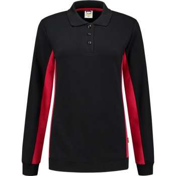 Tricorp polosweater bi-color dames - 302002 - zwart / rood - maat XS