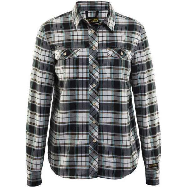 Blåkläder 3209-1136 Dames overhemd flanel Check Black/Off White maat XXL Blåkläder 3209-1136 Dames overhemd flanel Check Black/Off White maat XXL