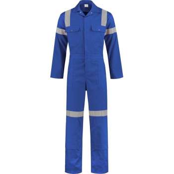 EM Traffic Hoge zichtbaarheids overall 100% katoen Korenblauw Maat 60