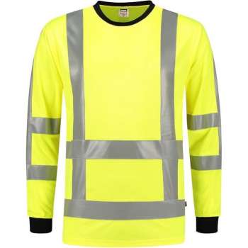 Tricorp T-shirt RWS Birdseye Lange Mouw 103002 Fluor Geel - Maat 5XL