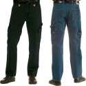 Jeans werkbroek met lederen driehoeken zwart, maat 50