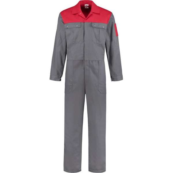 GAEVE Overall 100% katoen 2-kleurig grijs-rood maat 54
