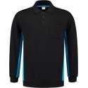 Tricorp Polo Sweater Bicolor Borstzak 302001 Zwart / Turquoise - Maat 5XL