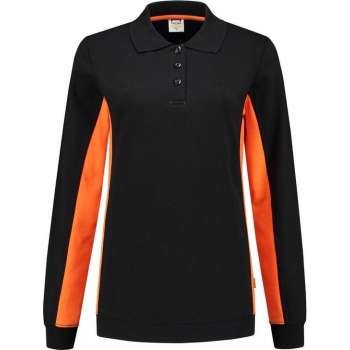 Tricorp polosweater bi-color dames - 302002 - zwart / oranje - maat XL