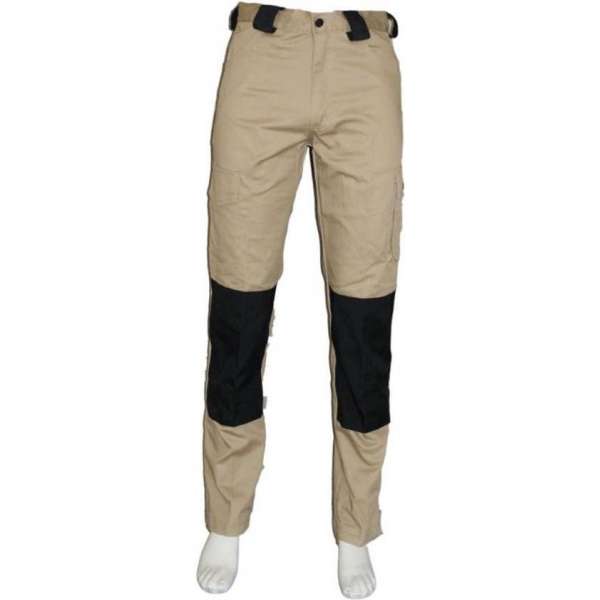 Yoworkwear Werkbroek katoen/polyester kaki-zwart maat 68 Yoworkwear Werkbroek katoen/polyester kaki-zwart maat 68