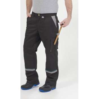 Tailleband broek, kleur zwart/grijs/groen, maat 60