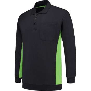 Tricorp Polosweater Bi-Color - Workwear - 302001 - Navy-Limoengroen - maat XL