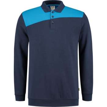 Tricorp Polo Sweater Bicolor Naden 302004 Ink / Turquoise - Maat 4XL