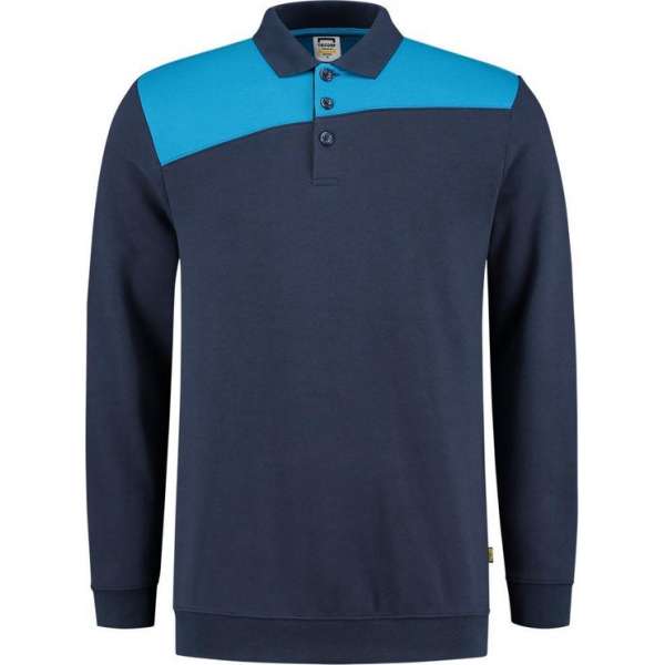 Tricorp Polo Sweater Bicolor Naden 302004 Ink / Turquoise - Maat S Tricorp Polo Sweater Bicolor Naden 302004 Ink / Turquoise - Maat S