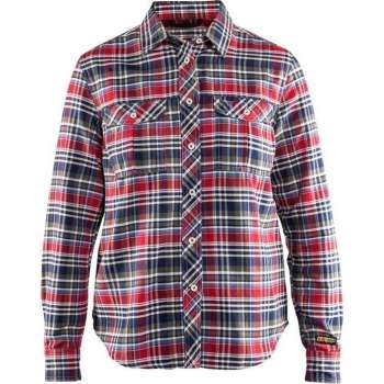 Blåkläder 3209-1137 Dames overhemd flanel Marineblauw/Rood maat M