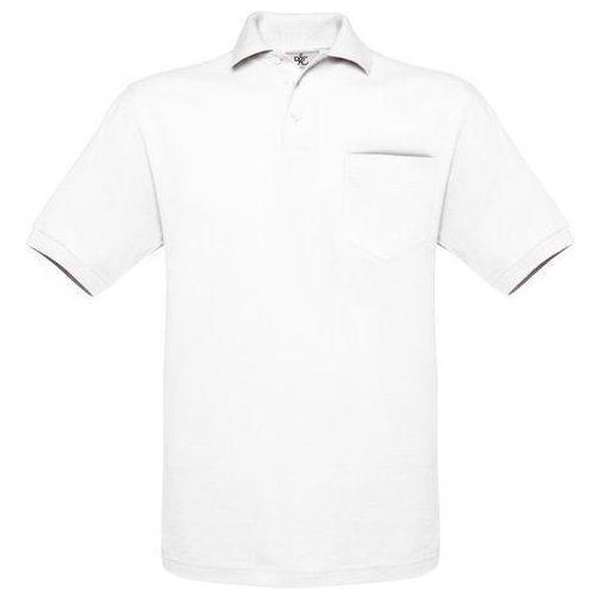 Polo B&C Safran Pocket Kleur White Maat M (onbedrukt - 2 stuks)