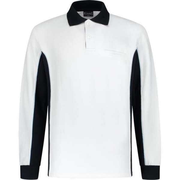 Workman Polosweater 2401 - wit / navy - Maat 3XL Workman Polosweater 2401 - wit / navy - Maat 3XL
