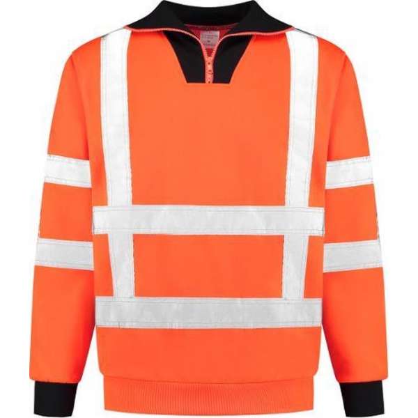 EM Traffic Zip sweater met col RWS - Fluor oranje - maat L EM Traffic Zip sweater met col RWS - Fluor oranje - maat L