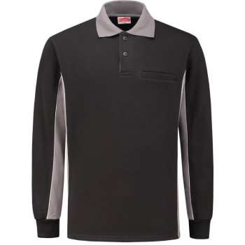 Workman Polosweater Bi-Colour - 2406 zwart / grijs - Maat M