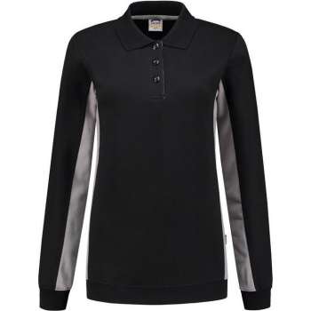 Tricorp polosweater bi-color dames - 302002 - zwart / grijs - maat XXL