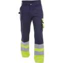 Dassy Omaha Hoge zichtbaarheidsbroek 200620 (300 g/m2) - binnenbeenlengte Standaard (81-86 cm) - Marineblauw/Fluogeel - 46